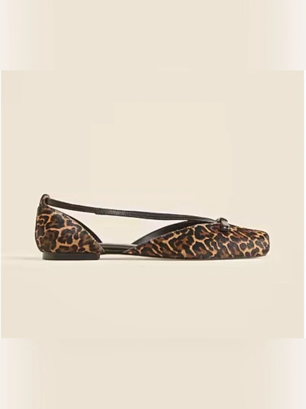 NEW J.Crew Quinn Cutout Ballet Flats in Leopard print Calf hair size 8 CP062